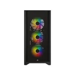 صندوق كمبيوتر العاب , كورسير , 4000X RGB مع زجاج مقسى , حجم متوسط , اسود , CC-9011204-WW