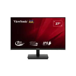 فيوسونيك شاشة VA270-H 27 بوصة 1080p FHD بتصميم بدون اطار، 100 هرتز، VGA، HDMI، للعناية بالعين للعمل والدراسة في المنزل، أسود، 