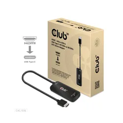 تحويلة اتش دي ام اي + يو اس بي مايكرو الى يو اس بي تايب سي من كلوب 3دي CLUB 3D HDMI + Micro USB to USB Type-C 4K120Hz or 8K30Hz M/F Active Adapter (CAC-1336)