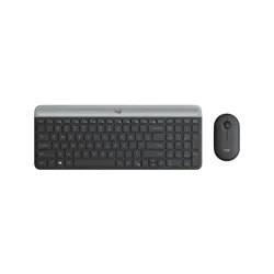كومبو كيبورد وماوس لاسلكي , لوجيتك , SLIM MK470