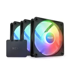 مروحة صندوق كمبيوتر من ان زد اكس تي مع امكانية التحكم - عدد 3 (اسود) - F120RGB Core - 120mm Hub-mounted RGB Fan - w/RGB Controller