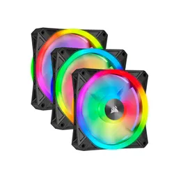 طقم مراوح كورسير QL120 RGB PWM ثلاثي - أسود
