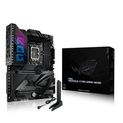 لوحة أم ASUS ROG MAXIMUS Z790 DARK HERO – تدعم معالجات Intel® الجيل 14 و13 و12، DDR5 حتى 192GB، PCIe 5.0 مزدوج، WiFi 7 وبلوتوث 5.4، إضاءة Polymo RGB وتصميم حراري متطور للألعاب والذكاء الاصطناعي