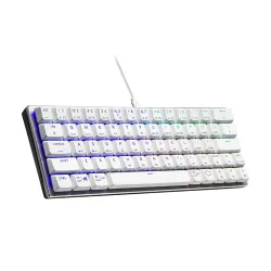 كيبورد ألعاب , كولر ماستر , SK620 أبيض , مفاتيح زرقاء US