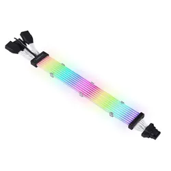 كابل LIAN LI PW8-V2 RGB قابل للتوجيه Strimer Plus V2 8-Pin - باللون الأسود (الموديل: PW8-PV2)