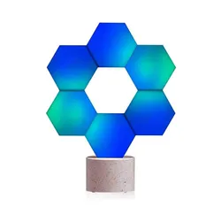 ديكور اضائة شكل سداسي الاضلاع من كولو لايت LIGHTING LIFESMART COLO LIGHT PRO - 6PACK STARTER KIT WITH STONE BASE
