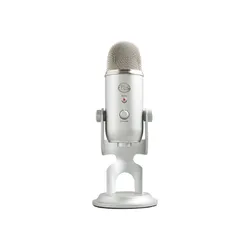 مايك احترافي للقيمرز والستريمز من بلو يتي ( لون فضي ) Logitech Blue Yeti USB Mic