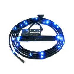 طقم إضاءة LED مع تغليف حساس للضوء من NZXT CB-LED10-BU - 1 متر، باللون الأزرق