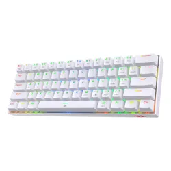 لوحة مفاتيح ميكانيكية سلكية Redragon Dragonborn RGB - أبيض (K630W-RGB) - بني