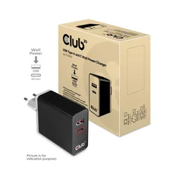 شاحن بمنفذين تايب سي و يو اس بي من كلوب 3دي ( 60 واط ) USB Type A and C Dual Power Charger up to 60W